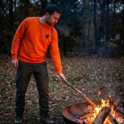 Sweat Orange Sanglier Treeland 100 Polyester Brod&eacute;