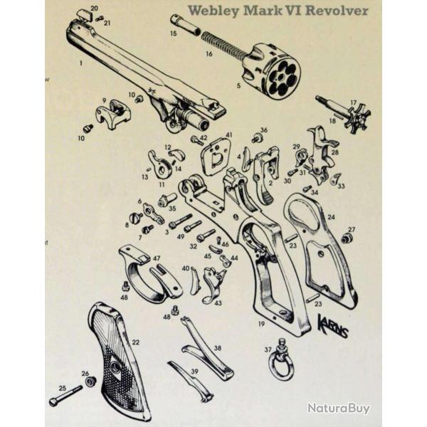 revolver Webley 455 MKVI : pi�ce num�ro 41 de l'�corch�