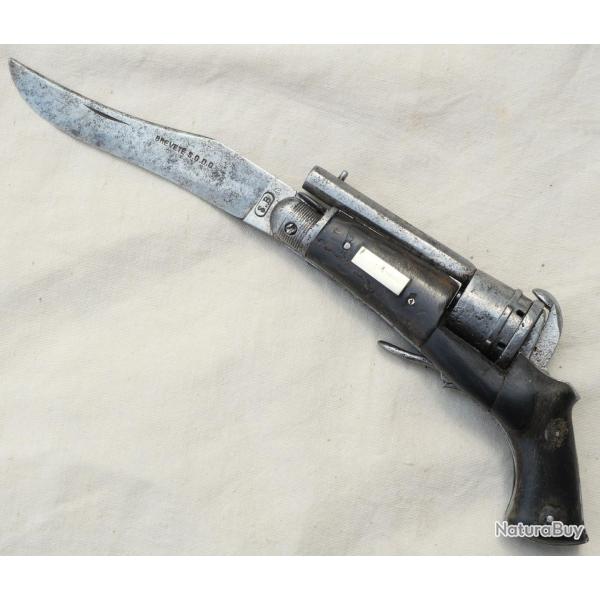 Tr�s rare revolver couteau pliant fabricant SB calibre 5mm broche - XIX i�me cab24cop002