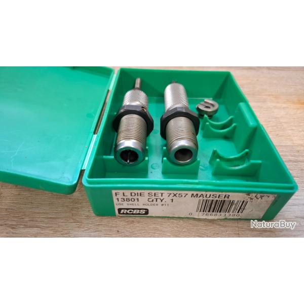 Jeu d'outils RCBS 7X57 Mauser + Shell Holder #11