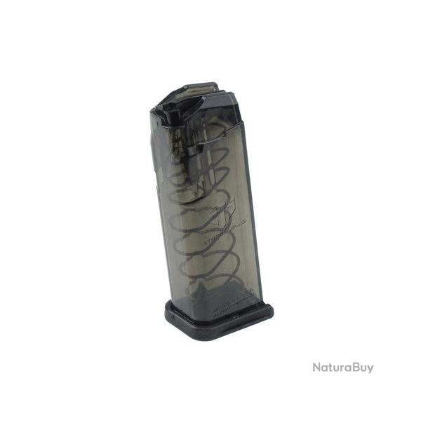CHARGEUR  ETS Polymer pour Glock 19 / 26 9x19 mm 15 coups - Carbon Smoke Series