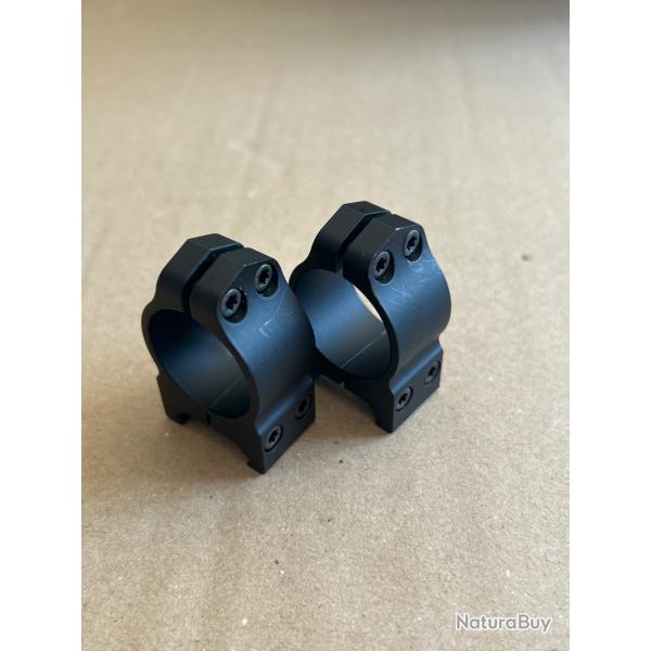 Paire de colliers warne diam 25,4mm pour rail 21mm