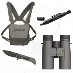 Kit Jumelles Rainier 10x42 + Harnais + Couteau + Nettoyage LEUPOLD