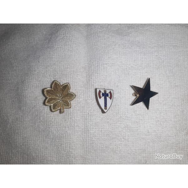 3 Insignes/broches Francisque, US