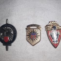 3 Pucelles/insignes militaires fran&ccedil;ais 4i&egrave;me RG,s&eacute;lection et commando