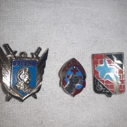 3 Insignes / Pucelles EIPMF; 165 Berlin et TCHAD
