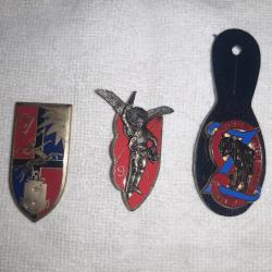 3 Insignes / Pucelles 9i&eacute;me RCP, 57i&egrave;me RA et 9i&egrave;me r&eacute;giment des Zouaves