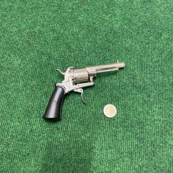Revolver &agrave; broche 7mm type Lefaucheux Li&egrave;ge ELG XIXe - Fonctionnel - Cat. D