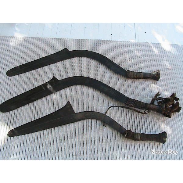Lot de 3 serpes africaines anciennes