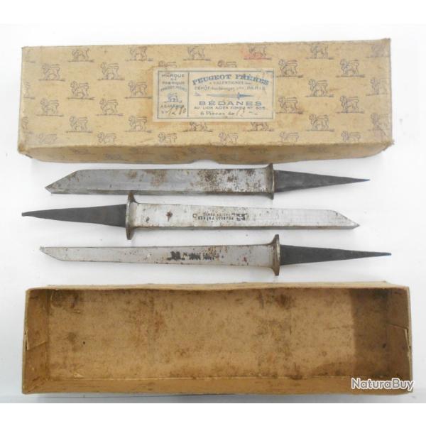 lot de trois b�danes de 12mm  de marque Peugeot dans leur bo�te d'origine