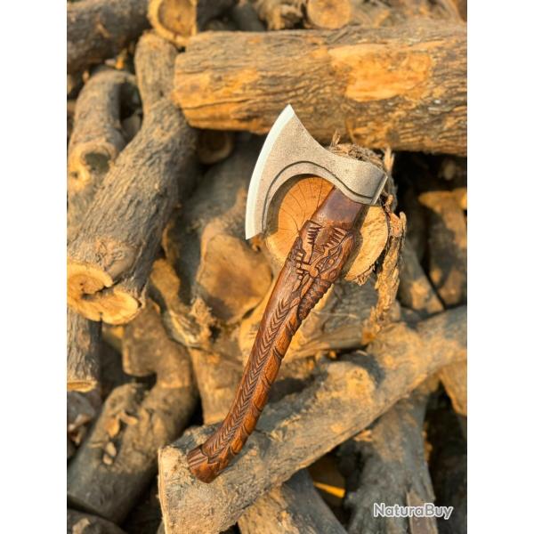 ? MAGNIFIQUE HACHE DU DRAGON ? AGRESSIVE ? FORG�E � LA MAIN ? TR�S TRANCHANTE ? ACIER CARBONE 1095