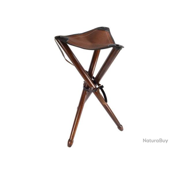 Si�ge tr�pied Januel pied bois et cuir bicolore - 65 cm