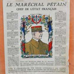 rare Affiche Chef d'&eacute;tat fran&ccedil;ais Limoges 1941 ref SDC25PET001