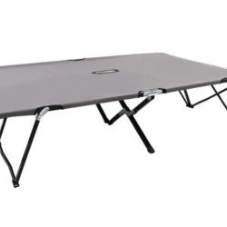 Chaise longue pliable acier gris 193x125x40 cm 2 places