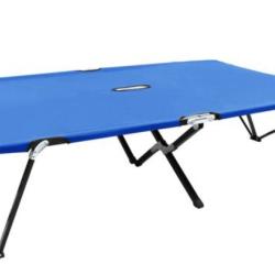 Chaise longue pliable acier bleu 193x125x40 cm 2 places