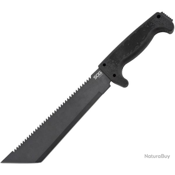 Couteau SOG SOGfari Machette Tanto Lame Acier 3Cr13 Manche Caoutchouc Noir �tui Nylon SOGMC04N