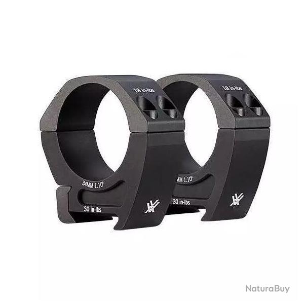 Colliers Vortex Pro Series 34 mm fixes aluminium medium pour rail de 21 mm