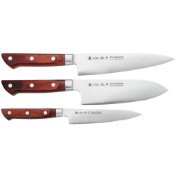 Satake Brown Pakkawood HG8354 - Coffret 3 couteaux japonais