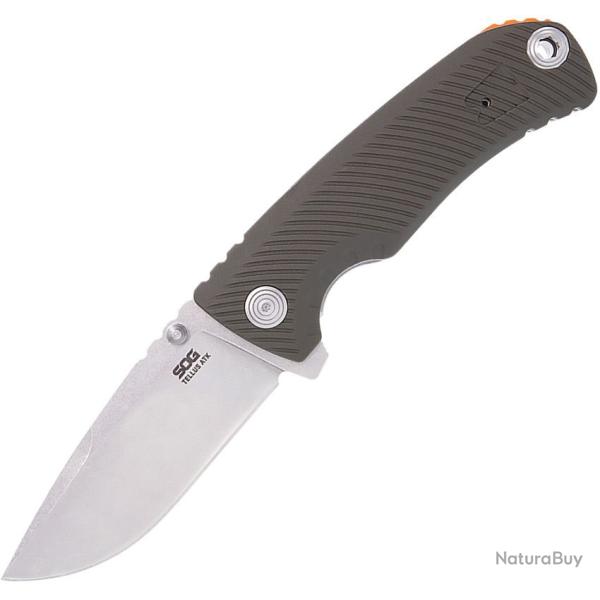 Couteau SOG Tellus ATK Lame Acier 440C Manche GRN Vert Kaki Linerlock SOG11060143