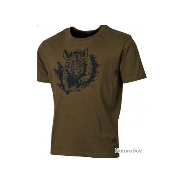 T-Shirt Treeland Sanglier Kaki M