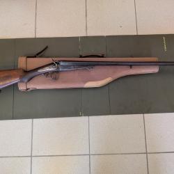 Fusil &agrave; chiens juxtapose calibre 16 65mm syst&eacute;me lefaucheux et son &eacute;tui jambon