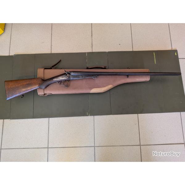 Fusil � chiens juxtapose calibre 16 65mm syst�me lefaucheux et son �tui jambon