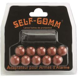 Embout Self-Gomm pour armes d'alarme + 10 Balles Caoutchouc - SAPL M10x1.50