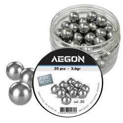 Billes M&eacute;tal cal.50 - 2,6 gr Boite de 50 - Aegon