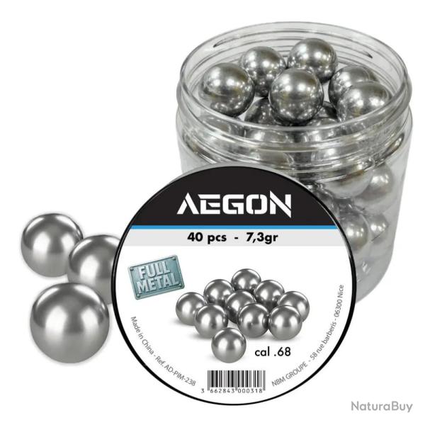 Bille M�tal cal.68 - 7,3 gr Boite de 40 - Aegon