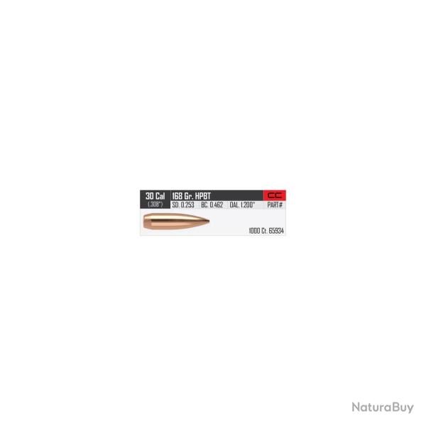 Ogives Nosler Cal. 30 168 gr HPBT x1000