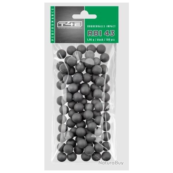 Billes caoutchouc noyau acier T4E RBI43 Calibre .43 x100