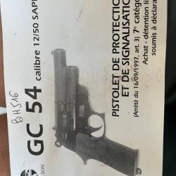 Pistolet de d&eacute;fense ou signalisation SAPL