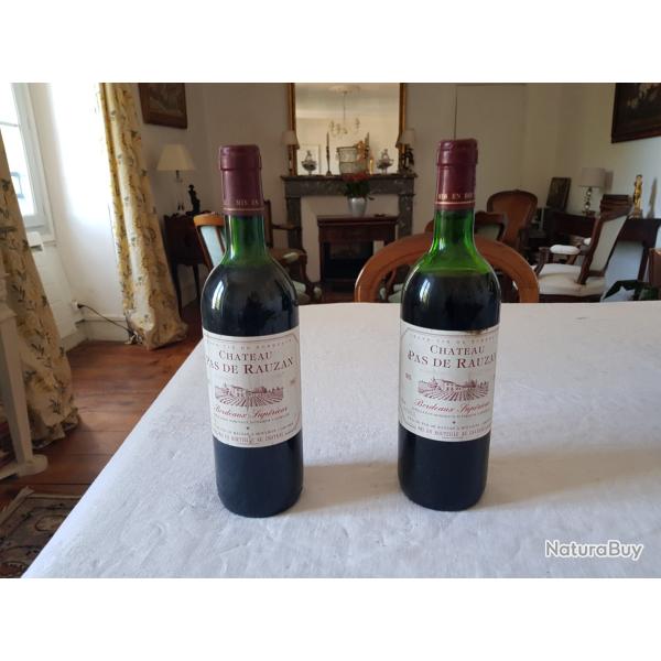 2 BOUTEILLES DE GRAND VIN DE BORDEAUX  CHATEAU DE ROZAN 1985 BORDEAUX RED WINE