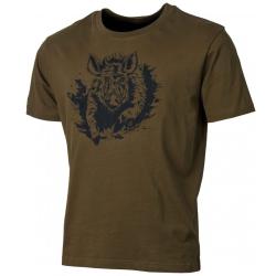 T-shirt TREELAND sanglier kaki