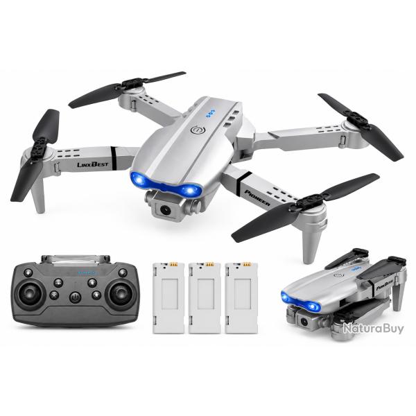 Drone avec stabilisateur et 3 batteries lithium - Garantie 2 ans