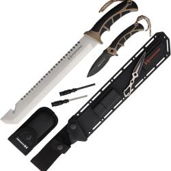 Kit aventurier Couteau pliant, machette et accessoires