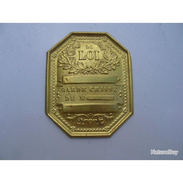 plaque de garde chasse neuve
