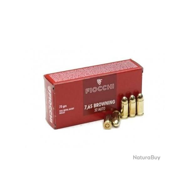 Fiocchi Cal 32 auto 7,65 Browning FMJ 73grs X500