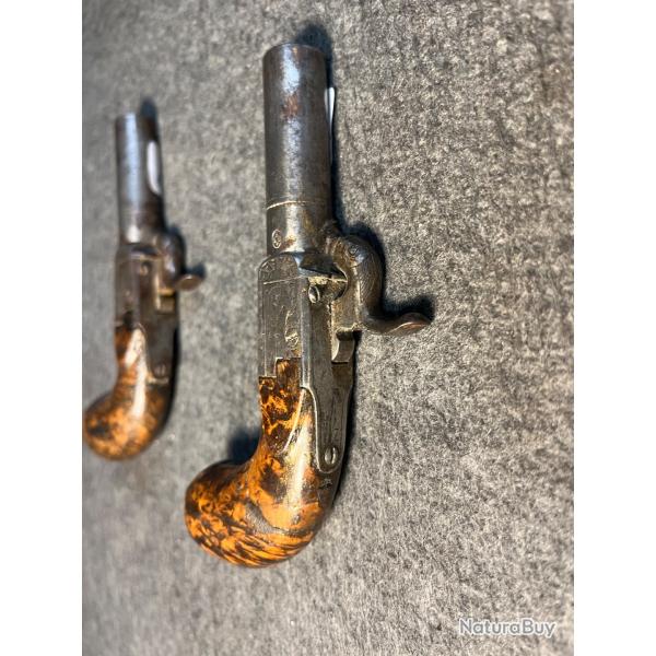Paire de pistolet a capsule XIX�me un euros sans prix de r�serve !!!!!!