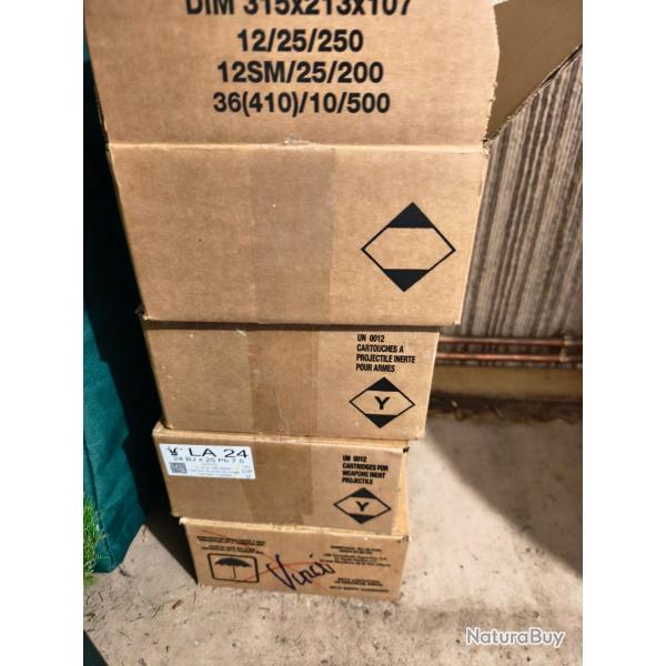 Lot de 3 cartons de 200 cartouches SOLOGNAC calibre 12/76 en 28 grammes - plomb 7.5 + 1 carton VINCI