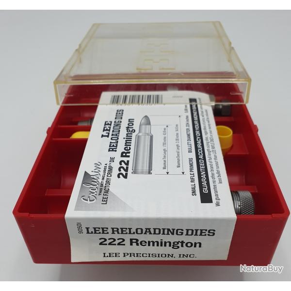 Jeux d'outils LEE : 222 Remington avec support de douille.