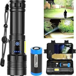 Lampe Torche Led 1000000 Lumens Ultra Puissante Zoom &Eacute;tanche Rechargeable Batterie 5000mAh 7 Modes