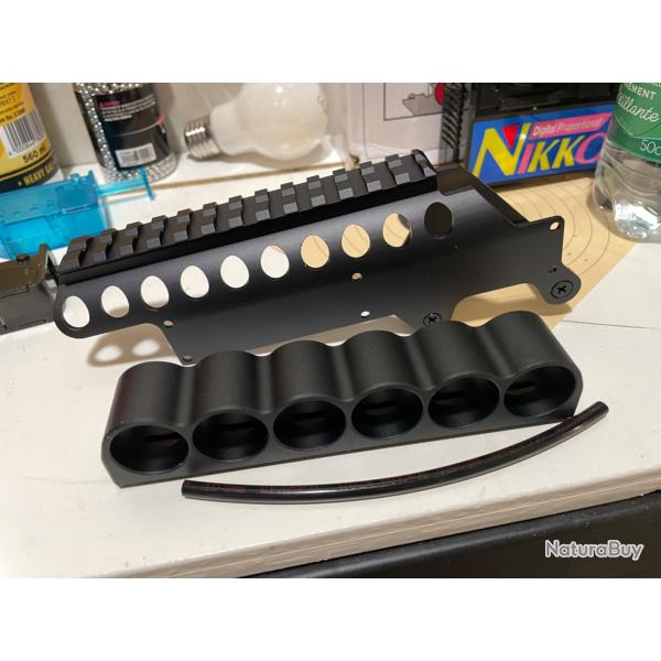 Support cartouches + rail Picatinny fusil pompe M870 airsoft