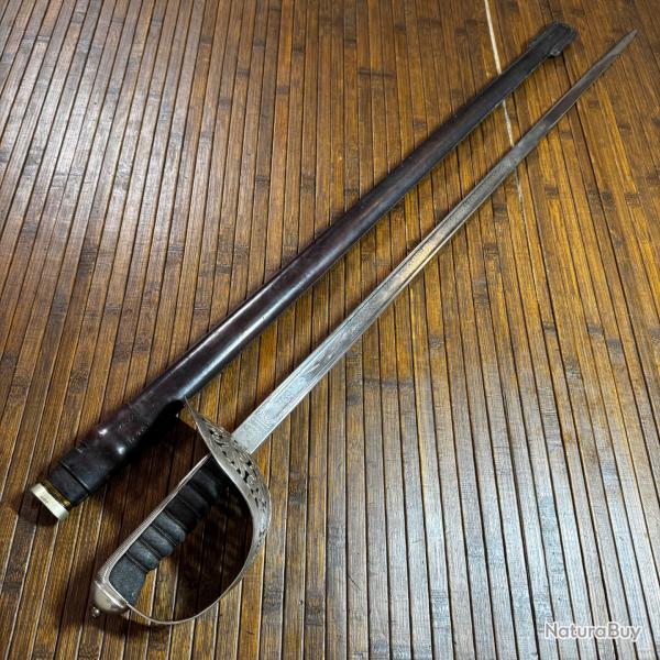 RARE SABRE ANGLAIS MOD�LE 1895 WILKINSON SWORD LONDON WW2 1940 POIN�ON BROAD ARROW LAME GRAV�E