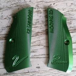 Plaquettes poign&eacute;es grip Aluminium Vertes - CZ 75  Shadow 1/2