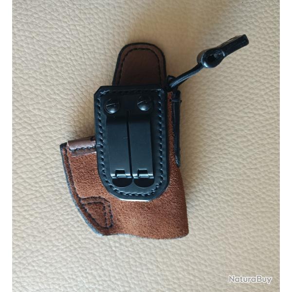 Holster cuir, Droitier, IWB (Inside) pour Glock 26
