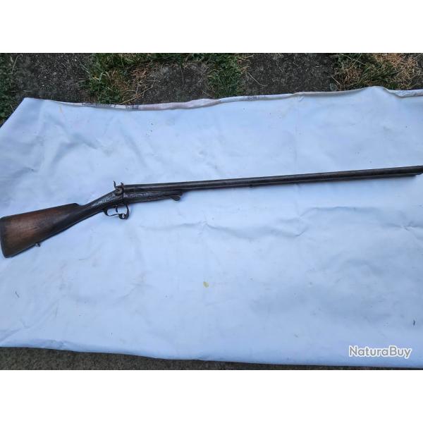 Fusil de chasse juxtapos� � percussion centrale calibre 16/65, type Lefaucheux