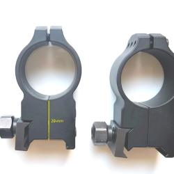 2 colliers Warne Maxima Tactical 617M Ultra High, en acier, tube 30 mm