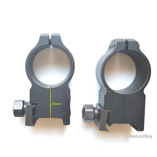 2 colliers Warne Maxima Tactical 617M Ultra High, en acier, tube 30 mm