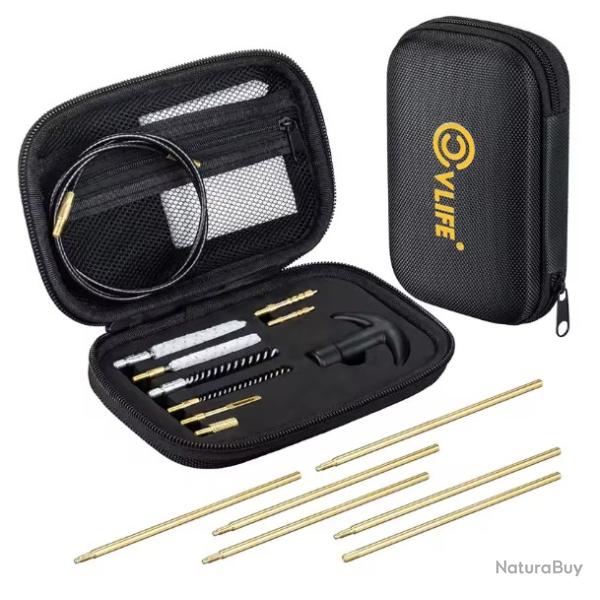 Kit de nettoyage universel pour .177 .22, 18 pi�ces, tiges en laiton, brosses, serpilli�res